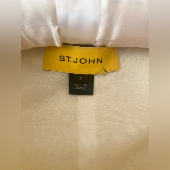 St. John Double Breasted Jacket Coat Cream Gray Size 2 wz tag - Picture 3 of 15